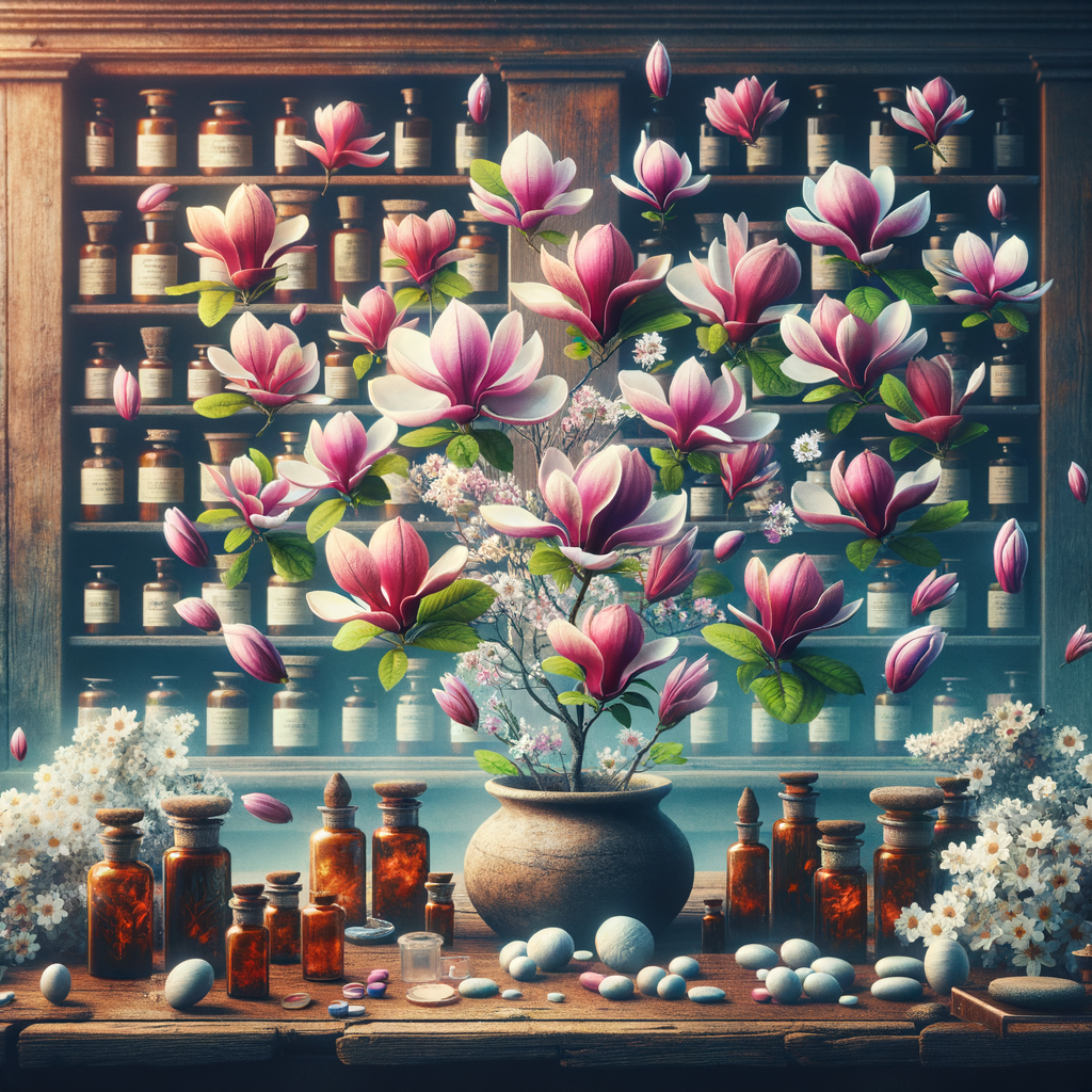 Magnolia flowers in full bloom showcasing their benefits for respiratory health, symbolizing their uses in herbal remedies for breathing problems and natural respiratory wellness.
