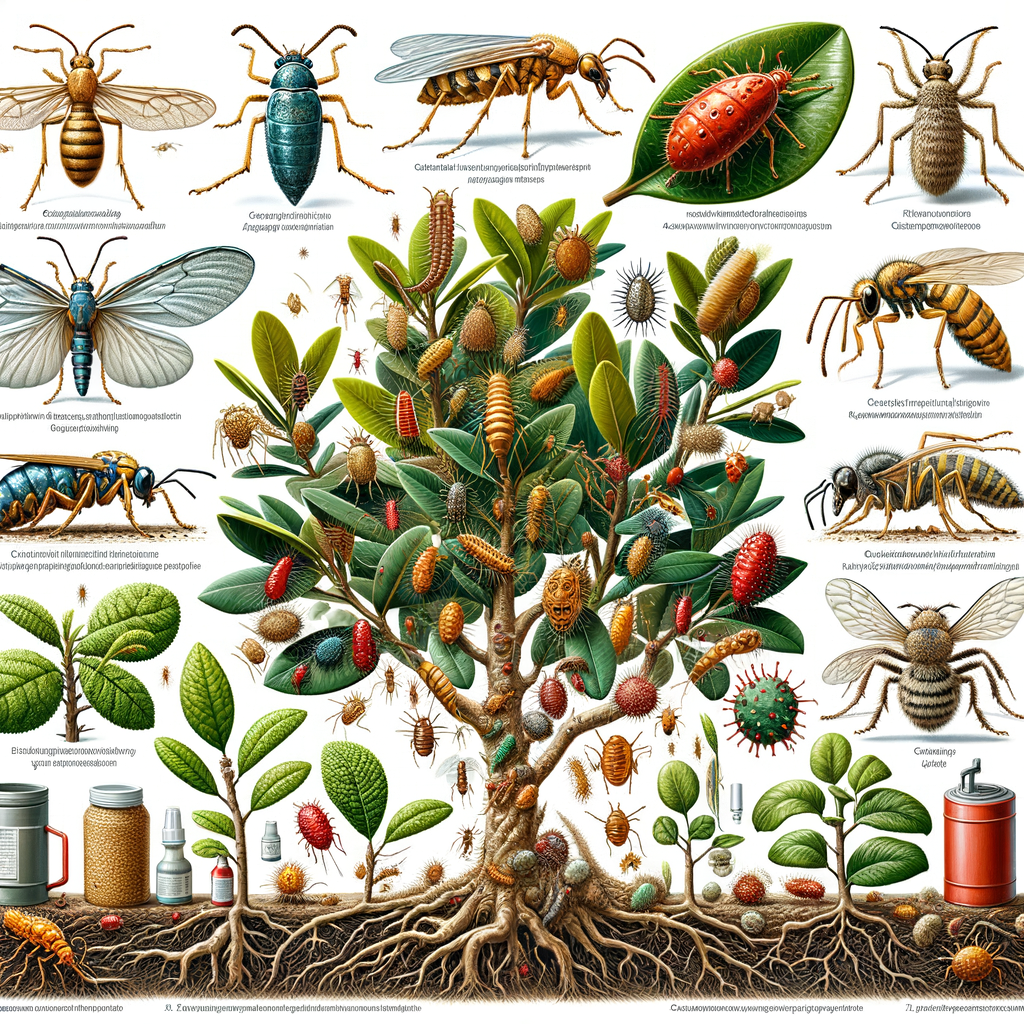 Illustration of common Magnolia tree pests and diseases, highlighting Magnolia tree care methods, treating Magnolia tree pests, and emphasizing Magnolia tree maintenance for effective Magnolia pest control.